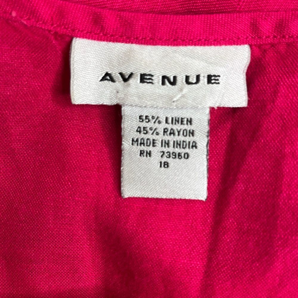 Avenue Pink Linen Rayon Maxi Shift Dress Square Neck Sleeveless Women Size 18 - Picture 6 of 10